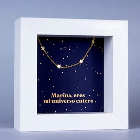 Colgante de plata "Estrellas" en marco caja personalizado