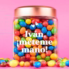 Tarro romántico y personalizado M&M 1Kg