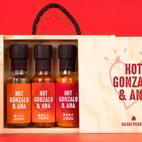 Caja de salsas picantes románticas y personalizadas