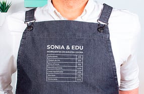 Delantal personalizado de algodón, «Ingredientes románticos»