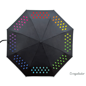 El paraguas que cambia de color con la lluvia