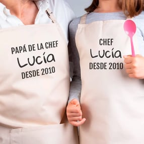 Los delantales personalizados para chef y mini-chef