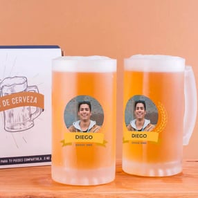 Jarras cerveza personalizadas, «Nombre y foto»