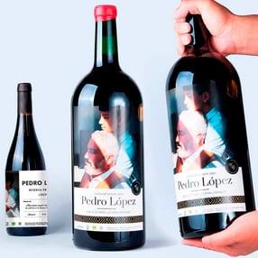 Botella de 3 LITROS de vino tinto personalizado