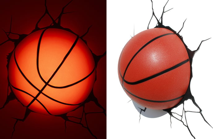 Lámpara 3D con forma de balón de baloncesto