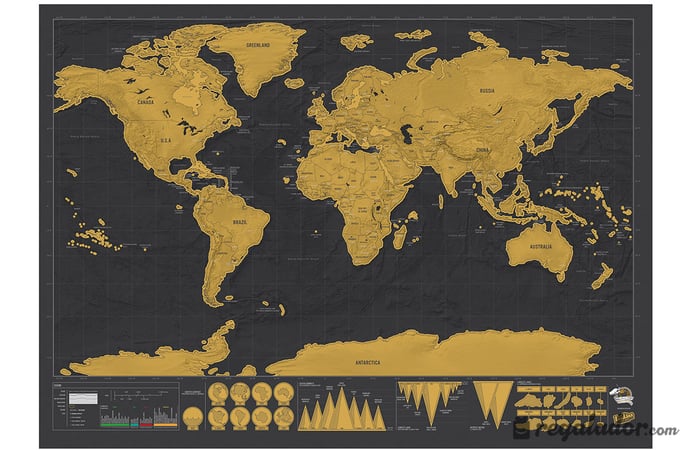 Raspar mapa del mundo, mapa de rascar, mapa de rascar, cartel del mapa del  mundo, mapa del mundo rascar, regalo para viajero, regalo de viajero  mundial, 16x24 -  México