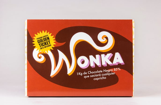 Chocolate etiqueta tipo Wonka - Abeja Reina Perú
