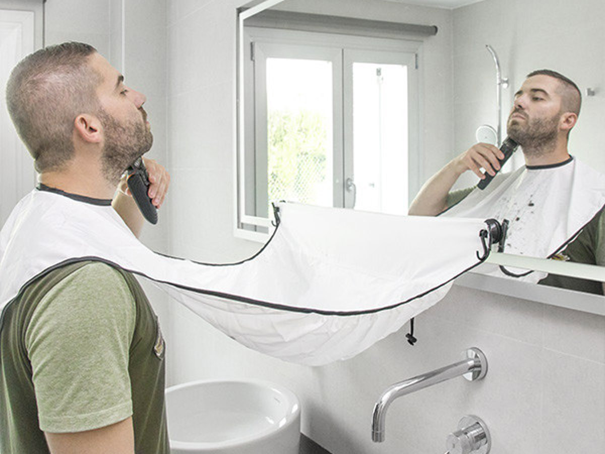 Barba y Bigote Babero con ventosas Que conceden a Espejo SUGERYY Barba Capa para Afeitado 